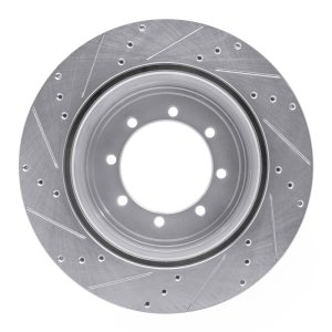 Ford F-350 Super Duty Brake Rotor (1) - Rear Right - R1 Concepts - Drilled & Slotted - Silver - `11-`22